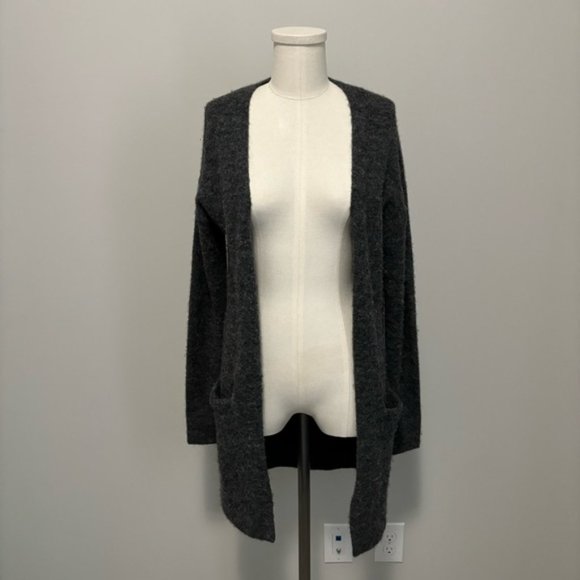 Aritzia Wilfred Free Aronson Open Front Wool Blend Cardigan Sweater Dark Gray XS - Picture 5 of 16